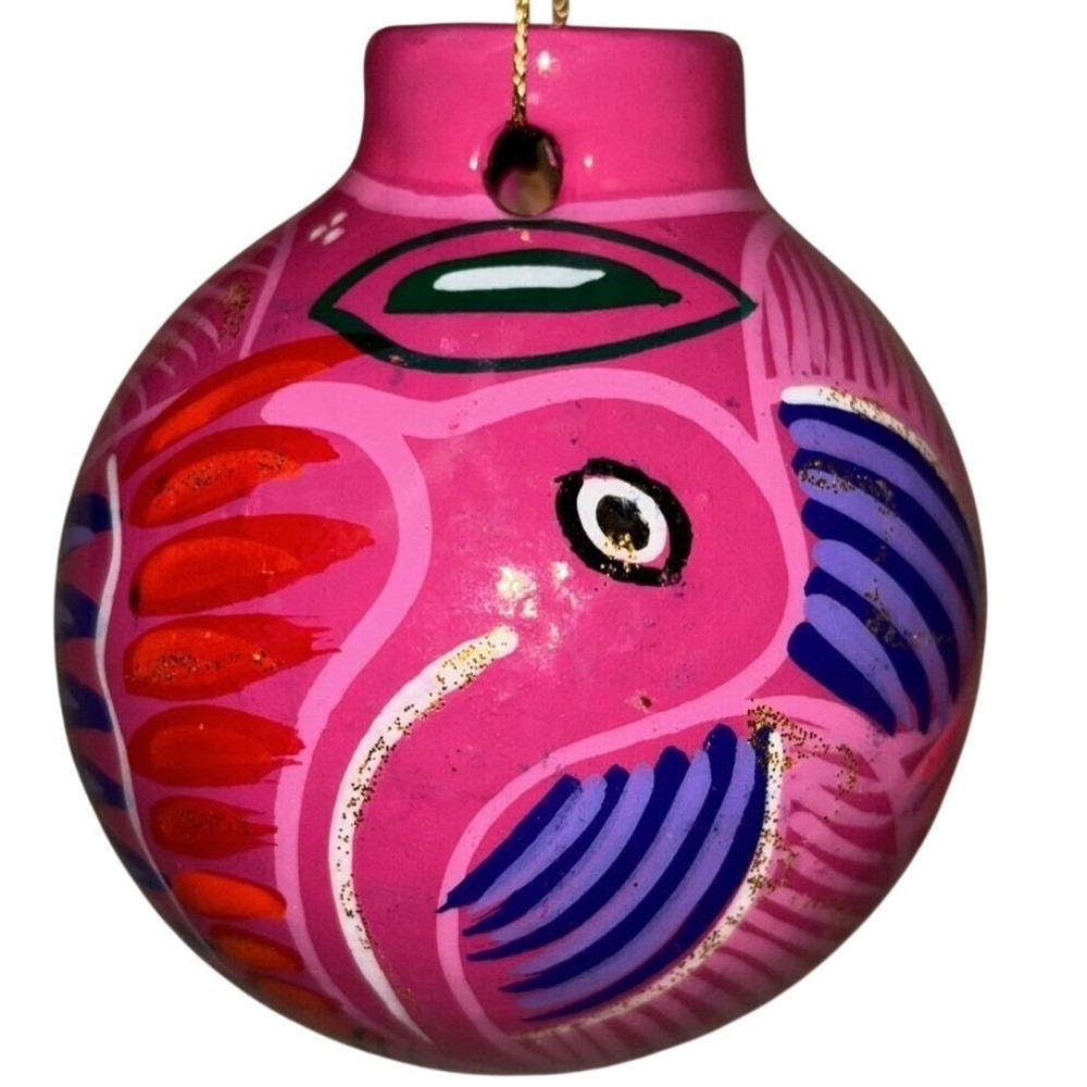 Beautiful Mexican Talavera Pottery Christmas Ornament‎ Hand Crafted